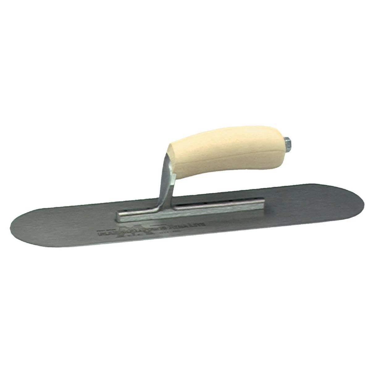 4 In. X 14 In. Pool Trowel With Rounded Corners And Wood California Handle