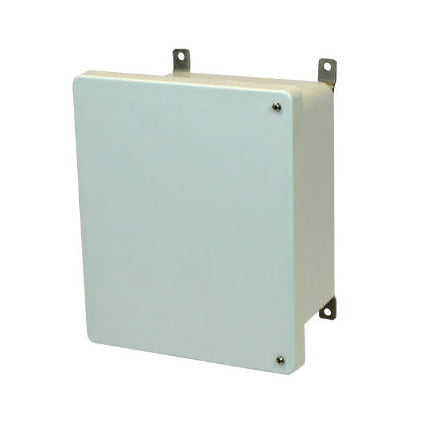 AM1084H 10x8x4 NEMA 4X Fiberglass Enclosure w/ Hinged Screw Cover