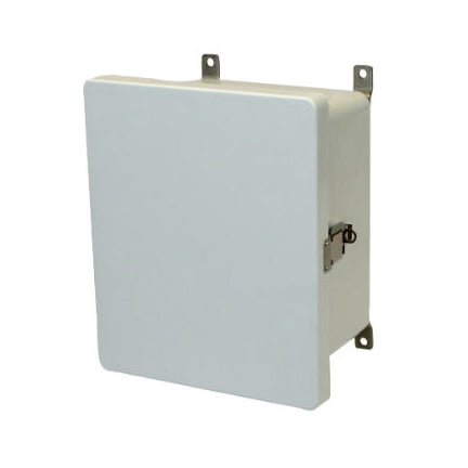 AM1084L 10x8x4 NEMA 4X Fiberglass Enclosure w/ Quick-Release Latch Hinged Cover
