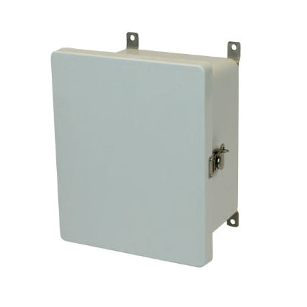 AM1084T 10x8x4 NEMA 4X Fiberglass Enclosure w/ Twist Latch Hinged Cover