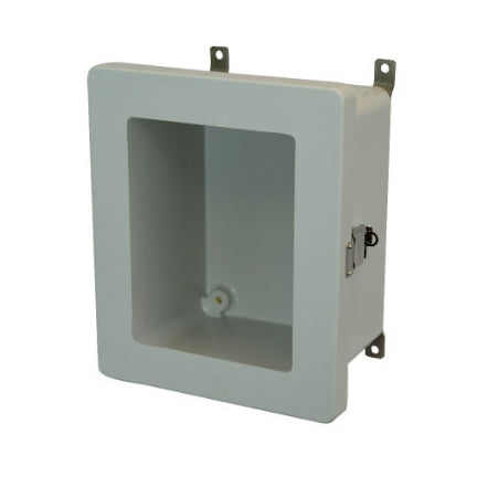 AM1086LW 10x8x6 NEMA 4X Fiberglass Enclosure w/ Quick-Release Latch Hinged Cover Window
