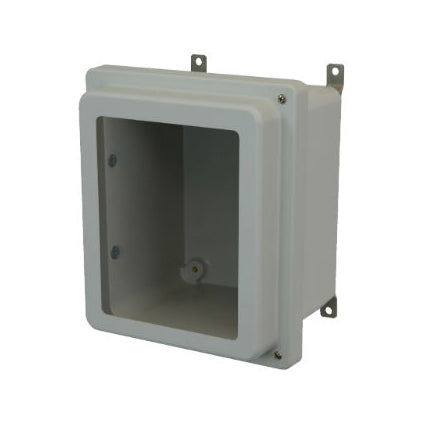 AM1086RHW 10x8x6 NEMA 4X Fiberglass Enclosure w/ Raised Hinged Screw Cover Window