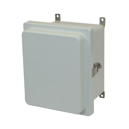 AM1086RL 10x8x6 NEMA 4X Fiberglass Enclosure w/ Raised Quick-Release Latch Hinged Cover