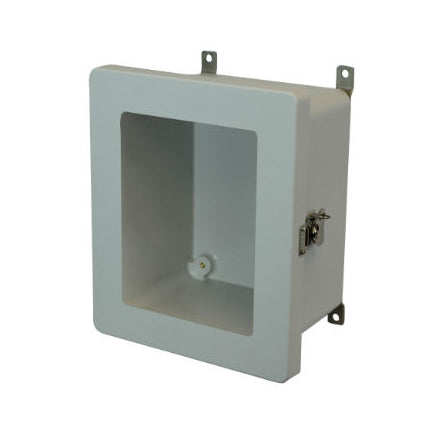 AM1086TW 10x8x6 NEMA 4X Fiberglass Enclosure w/ Twist Latch Hinged Cover Window