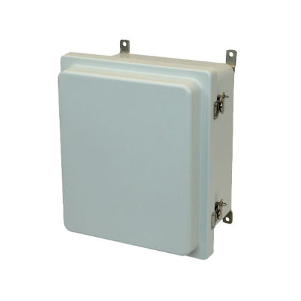 AM1426RT 14x12x6 NEMA 4X Fiberglass Enclosure w/ Raised Twist Latch Hinged Cover