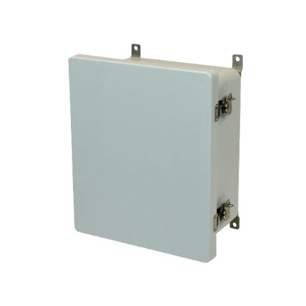 AM1426T 14x12x6 NEMA 4X Fiberglass Enclosure w/ Twist Latch Hinged Cover