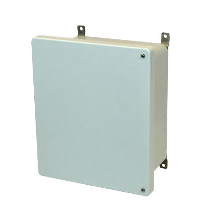 AM1648H 16x14x8 NEMA 4X Fiberglass Enclosure w/ Hinged Screw Cover