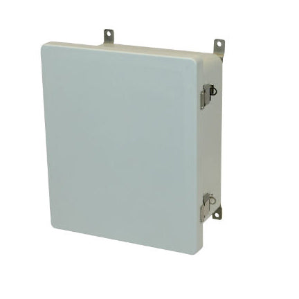 AM1648L 16x14x8 NEMA 4X Fiberglass Enclosure w/ Quick-Release Latch Hinged Cover