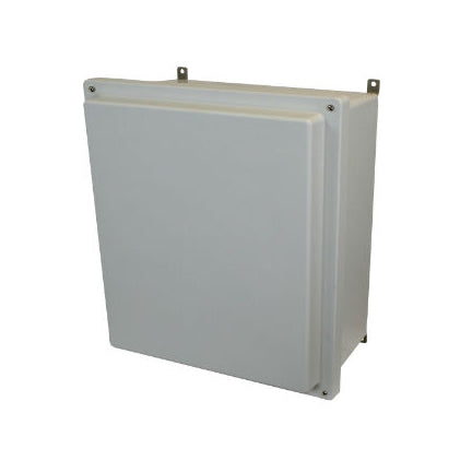 AM1868R 18x16x8 NEMA 4X Fiberglass Enclosure w/ Raised Lift-Off Screw Cover
