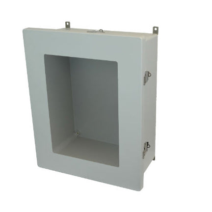 AM2068LW 20x16x8 NEMA 4X Fiberglass Enclosure w/ Quick-Release Latch Hinged Cover Window