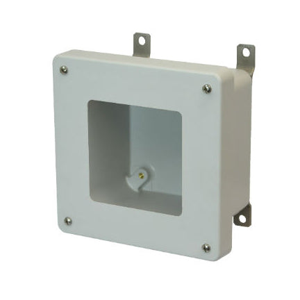 AM664W 6x6x4 NEMA 4X Fiberglass Enclosure w/ Lift-Off Screw Cover Window