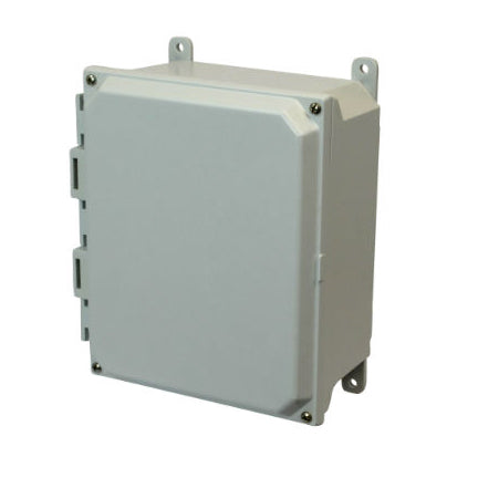 AMU1084 10x8x4 NEMA 4X Fiberglass Enclosure w/ Lift-Off Screw Cover Foot Mount