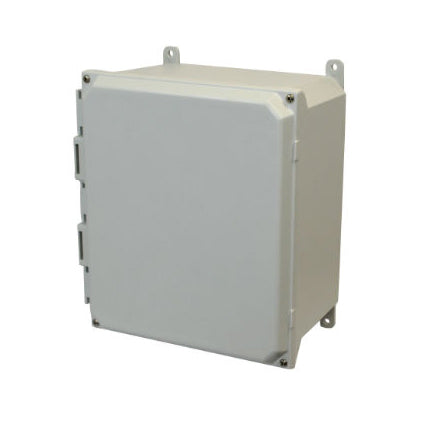 AMU1206 12x10x6 NEMA 4X Fiberglass Enclosure w/ Lift-Off Screw Cover Foot Mount