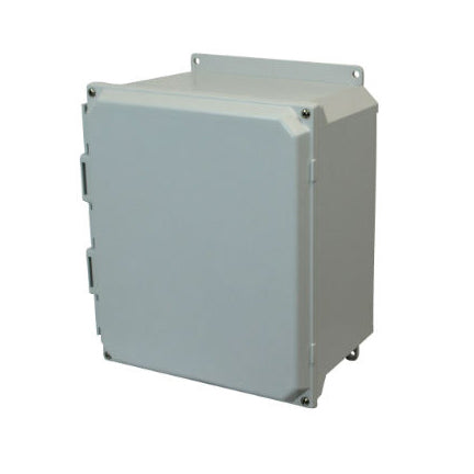 AMU1426F 14x12x6 NEMA 4X Fiberglass Enclosure w/ Lift-Off Screw Cover Flange Mount