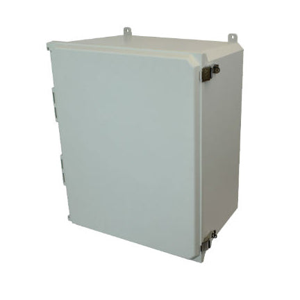 AMU2060L 20x16x10 NEMA 4X Fiberglass Enclosure w/ Quick-Release Latch Hinged Cover Foot Mount