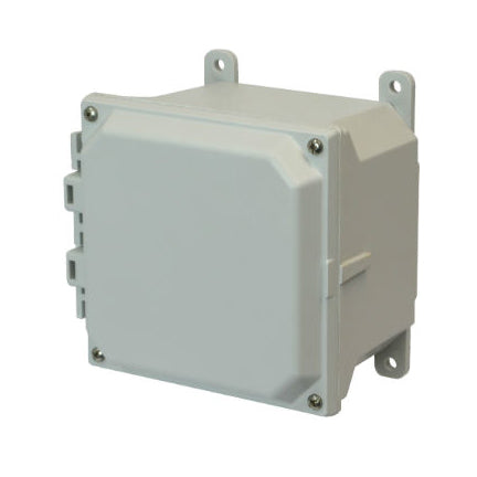 AMU664 6x6x4 NEMA 4X Fiberglass Enclosure w/ Lift-Off Screw Cover Foot Mount