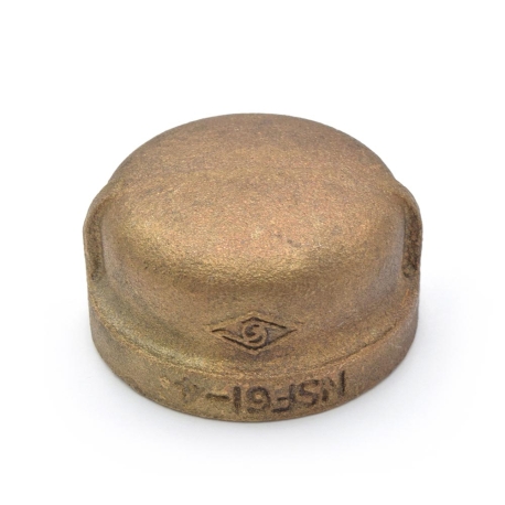 1-1/4" FPT Brass Cap, Lead-Free