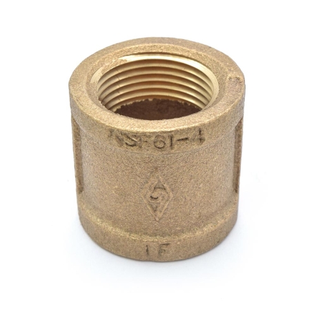 1" FPT Brass Coupling, Lead-Free
