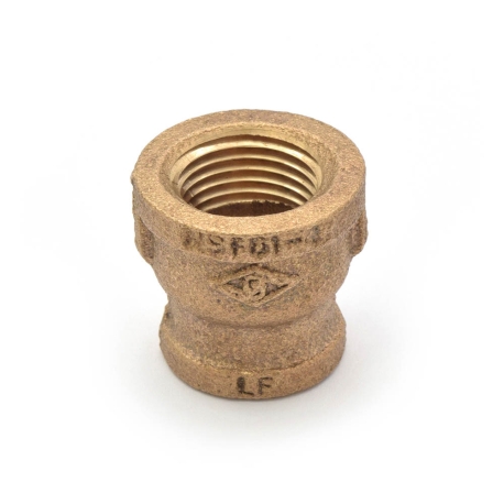 1/2" x 3/8" FPT Brass Coupling, Lead-Free