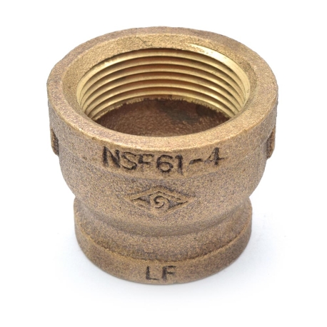 1-1/4" x 1" FPT Brass Coupling, Lead-Free