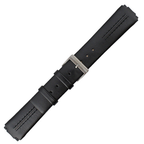 Black Watch Strap Leather 20mm Smooth Calf Generic Made to Fit Skagen 7 13/16 Inch Length ( screws are required )