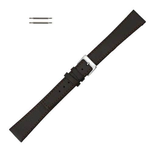 22mm Brown Watch Band Leather Classic Calf 10 1/4 Inch Length