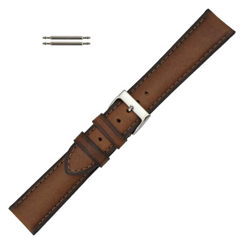 Watch Band 22mm Classic CalfBrown Leather 77/8 Inch Length