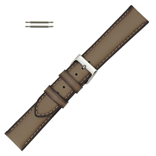 Watch Band 18mm Classic CalfGrey Leather 77/8 Inch Length