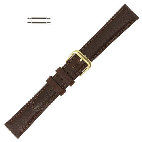 Leather Watch Strap 10mmBrown Polished Calf Style 6 3/4 Inch Length