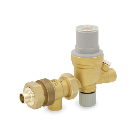 1/2" Sweat Union x FNPT, AutoFill Boiler Pressure Reducing & Backflow Preventer Valve Combo