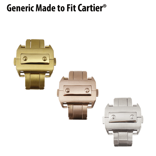 Imitation Made to Fit Cartier Deployant Watch Band Buckle Clasp With Buttons