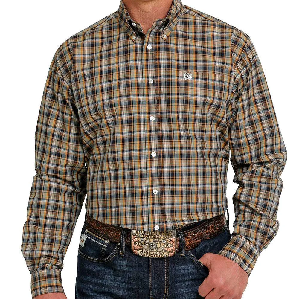 Cinch Men’s Plaid Long Sleeve Button Down
