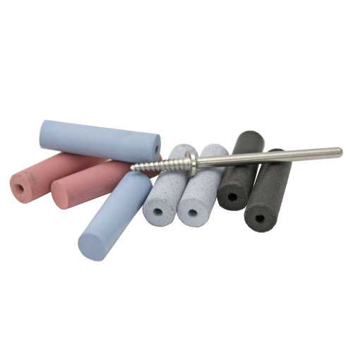 Silicone Polishers Cylinder Shape Set of 8 with Mandrel
