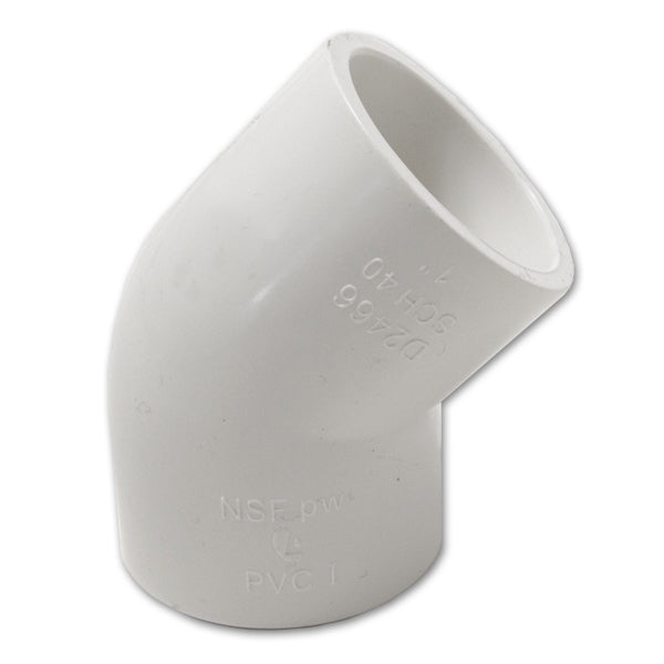 1-1/4" PVC 45-Degree Elbow Furniture Grade
