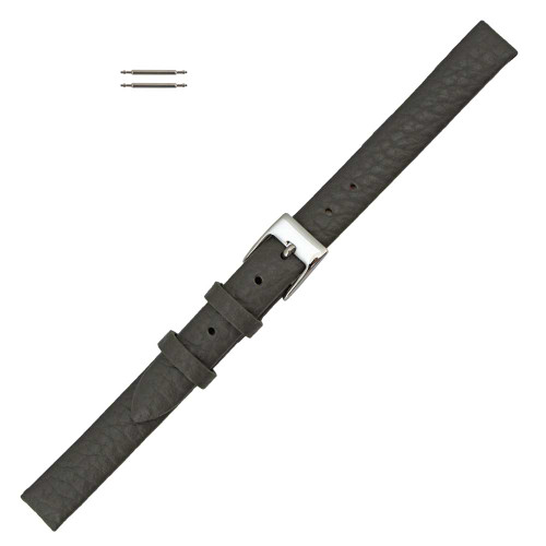 14mm Calf Leather Watch Band Grey Crushed Style 71/8 Inch Length