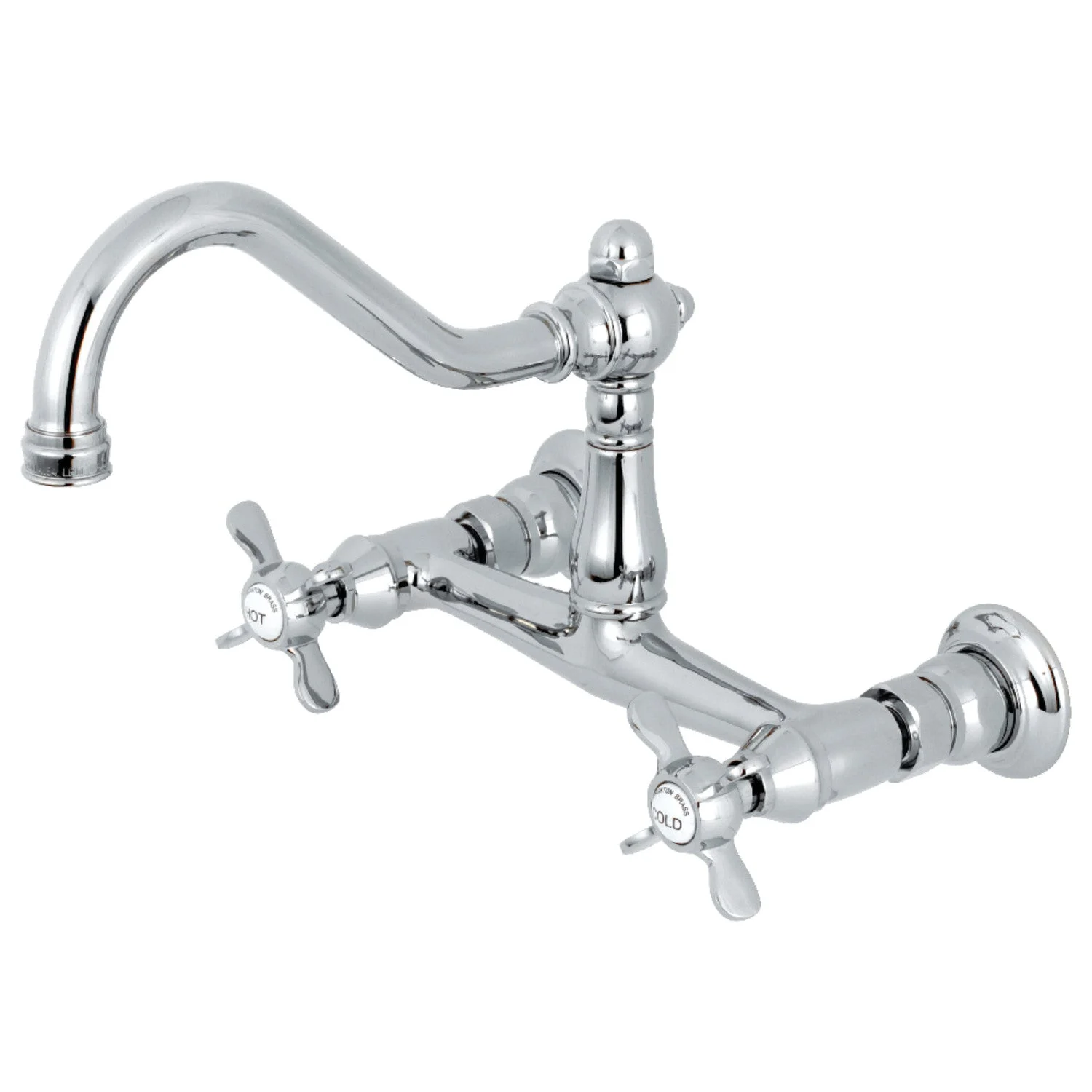 Kingston Brass KS3241BEX Essex Wall Mount Bathroom Faucet, Polished Chrome