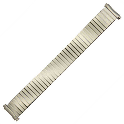 Metal Stainless Steel 6 1/4 to 9 Inch Length Expansion Watch Band With Curved Expandable Ends to Fit 18 to 22mm