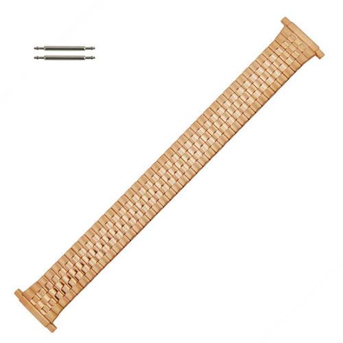 Classic Style Expansion Watchband Rose Gold Tone 6 3/8 to 9 Inch Length With Expandable Ends 16 to 22mm