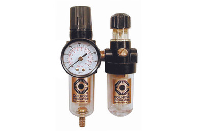 Opens dialog Coilhose Pneumatics MFCL2-GL 1/4" Mini Integral Filter/Regulator + Lubricator, Gauge, 0-50 psi