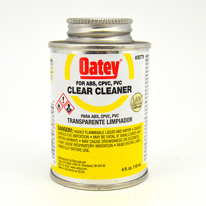 Oatey Clear Cleaner for PVC, CPVC, ABS - 4 oz. (30779)