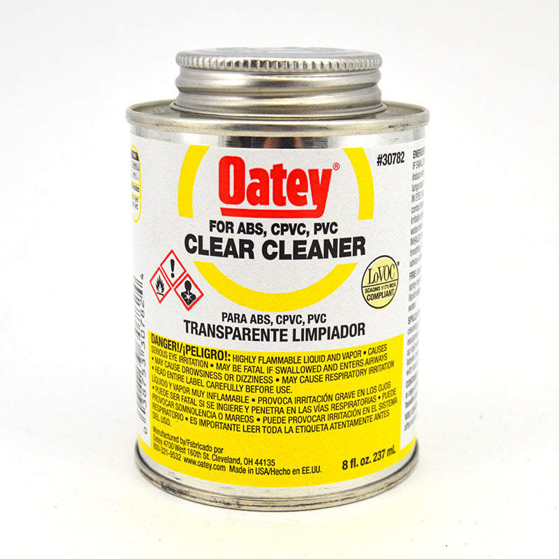 Oatey Clear Cleaner for PVC, CPVC, ABS - 8 oz. (30782)