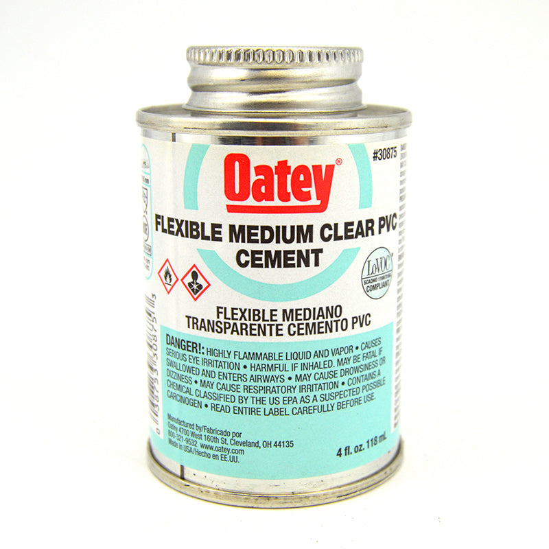 Oatey Medium Body Clear Flexible PVC Cement - 4 oz. (30875)