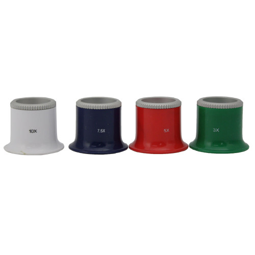 Four Plastic Eye Loupe Magnifiers Set