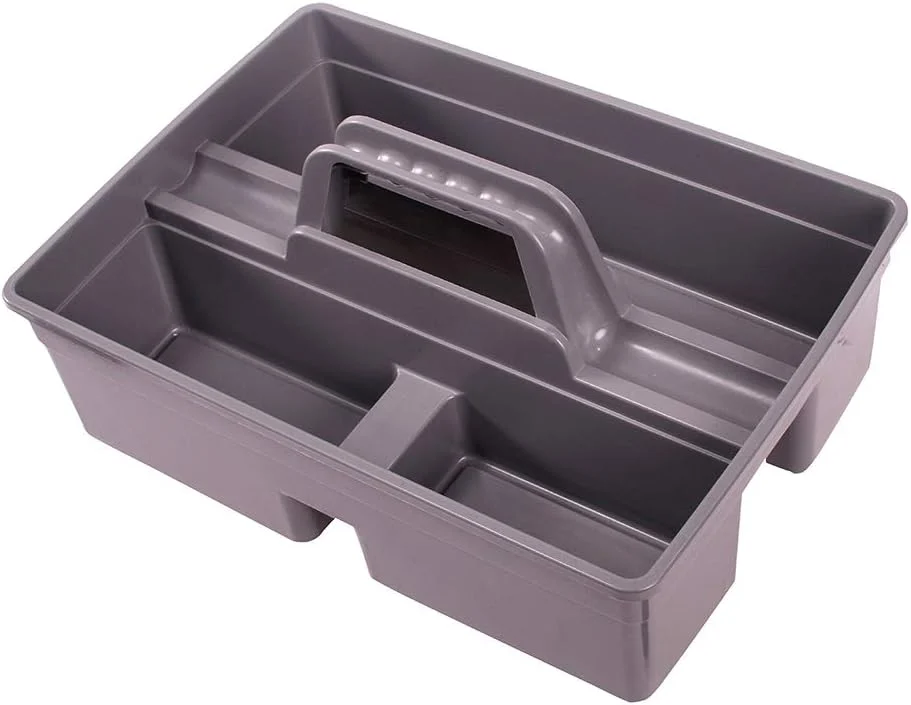 Plastic Storage Tray Tote Versatile Multiuse Caddy with Attached Portable Handle to Organize and Carry Tools 14.9 x 10.8 inch 50kg High Capacity