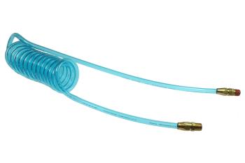 CO PR38-304A-T Flexcoil, 3/8" ID x 30', 1/4" MPT Rigid & Swivel, Transparent Blue