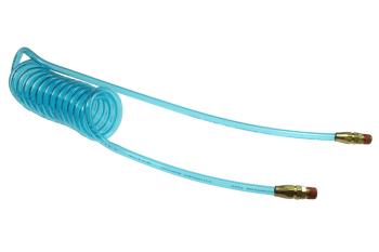 CO PR38-304B-T Flexcoil, 3/8" ID x 30', 1/4" MPT Swivel Reusable, Transparent Blue