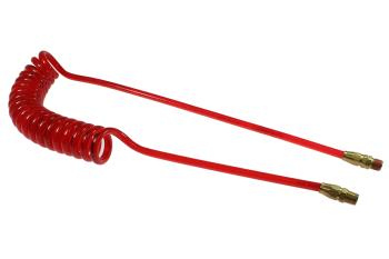 CO PRE38-15A-TR Flexeel Coil, 3/8" ID x 15', 3/8" MPT Rigid & Swivel, Transparent Red