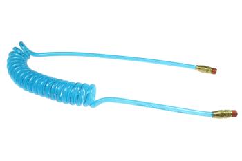 CO PRE38-15B-T Flexeel Coil, 3/8" ID x 15', 3/8" MPT Swivel, Transparent Blue