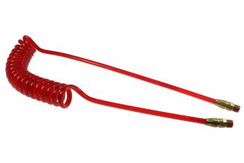 CO PRE38-20B-TR Flexeel Coil, 3/8" ID x 20', 3/8" MPT Swivel, Transparent Red