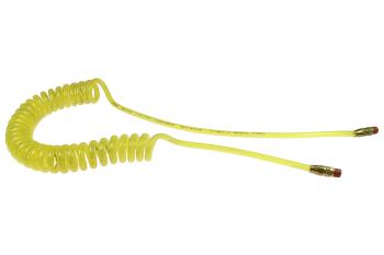 CO PRE38-25B-TY Flexeel Coil, 3/8" ID x 25', 3/8" MPT Swivel, Transparent Yellow